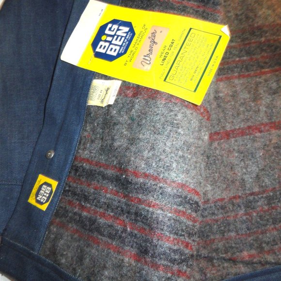 Dead StocK Wrangler Coat Blanket Lining NEW 60's NOS Big Ben Workwear - Picture 2 of 10